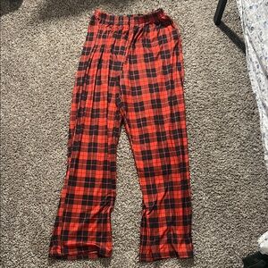 SHEIN Red and Black Plaid Men's Pants